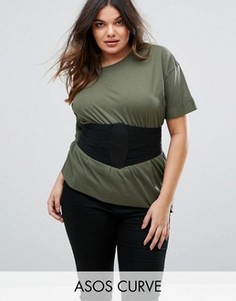 Широкий эластичный ремень ASOS CURVE - Черный