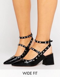 Шипованные туфли с острым носком для широкой стопы ASOS SEATTLE - Черный