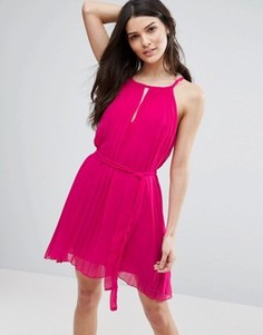 Плиссированное платье с вырезом капелькой Jasmine - Розовый