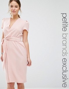 Платье с запахом и поясом Alter Petite - Розовый