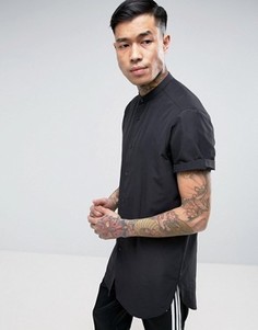 Черная супердлинная рубашка классического кроя ASOS - Черный