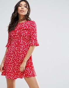 Платье с цветочным принтом Influence - Красный