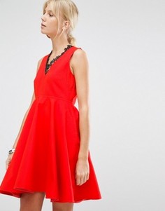 Короткое приталенное платье Sportmax Code Lauto - Красный