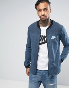 Синий трикотажный бомбер Nike Advanced Knit 15 837008-464 - Синий