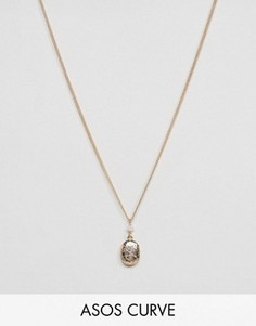 Ожерелье с бусиной и небольшим медальоном ASOS CURVE - Розовый