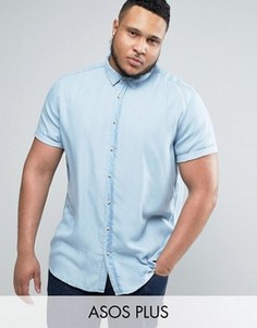 Джинсовая рубашка классического кроя ASOS PLUS - Синий