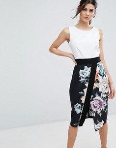 Платье миди с цветочным принтом Closet London 2 в 1 - Мульти