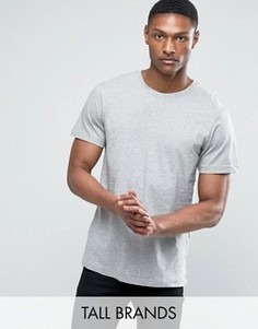 Серая меланжевая футболка с круглым вырезом Jacamo TALL - Серый