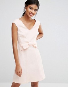 Жаккардовое платье мини с бантом Coast Mayra - Розовый