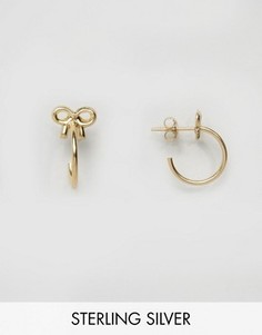Позолоченные серьги-кольца 24мм из серебра ASOS - Золотой