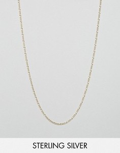Ожерелье-цепочка плетения фигаро из позолоченного серебра ASOS - Золотой