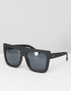 Солнцезащитные очки с плоским верхом Quay Australia Café Racer Shield - Черный