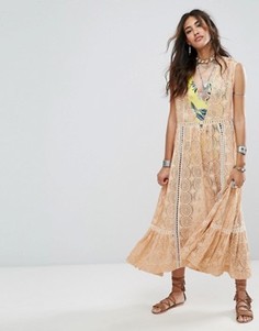 Платье миди Free People Shine On - Оранжевый