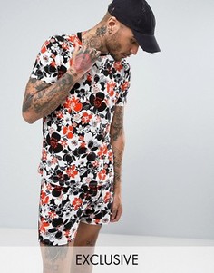 Белая футболка с цветочным принтом Reclaimed Vintage Inspired Ringer - Белый