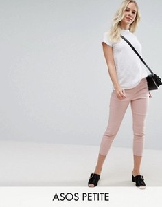 Укороченные брюки скинни с завышенной талией ASOS PETITE - Розовый