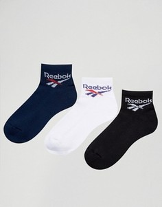3 пары разноцветных носков с винтажным логотипом Reebok Classics - Черный