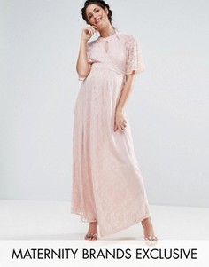 Кружевное платье макси Queen Bee - Розовый