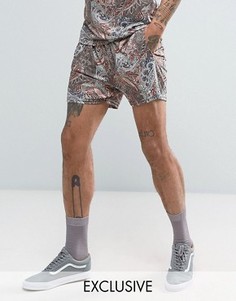 Шорты цвета хаки с принтом пейсли Reclaimed Vintage Inspired - Зеленый