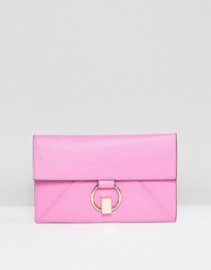 Плоский клатч с кольцом ASOS - Розовый