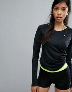 Лонгслив Nike Running Miler из быстросохнущей ткани - Черный