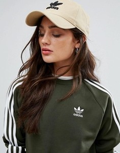 Бежевая кепка с логотипом adidas Originals - Зеленый