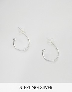 Серебряные серьги‑кольца с шариком ASOS 14 мм - Серебряный