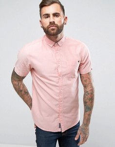 Оксфордская саржевая рубашка с короткими рукавами Tokyo Laundry - Розовый