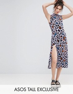Платье с леопардовым принтом ASOS TALL - Мульти