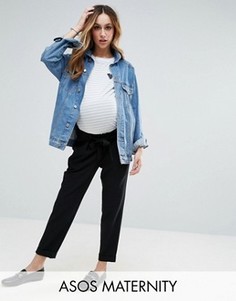 Брюки-галифе для беременных с поясом‑оби ASOS Maternity - Черный