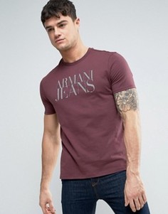 Красная футболка стандартного кроя с логотипом Armani Jeans - Красный