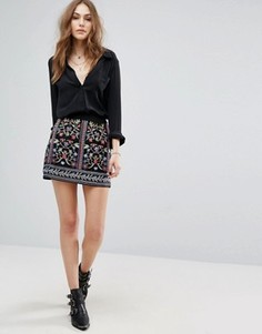 Мини-юбка с вышивкой Vero Moda - Мульти