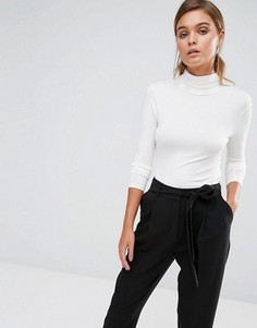 Топ с отворотом на воротнике New Look - Кремовый