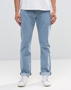 Прямые светлые джинсы с эффектом поношенности Levis Jeans 501 - Синий
