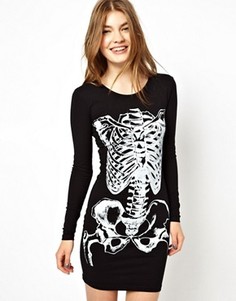 Платье со скелетом Brave Soul - Черный