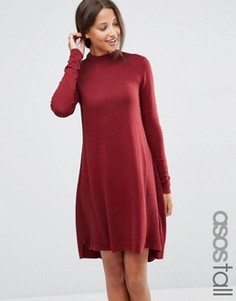 Трикотажное платье-туника из кашемировой смеси ASOS TALL - Красный