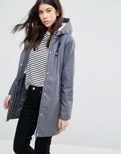 Макинтош-дождевик с подкладкой из искусственного меха ASOS Premium - Серый
