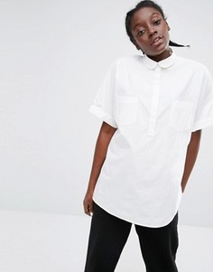 Прямая рубашка с карманами Monki - Белый