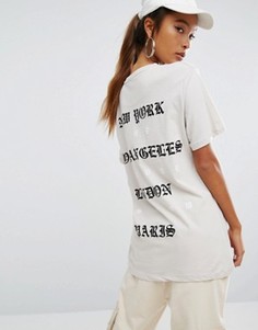 Oversize-футболка с принтом на спине Criminal Damage - Кремовый