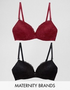 Набор из 2 бюстгальтеров с кружевом New Look Maternity - Фиолетовый