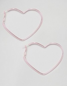 Серьги-кольца ограниченной серии в форме сердца - Розовый Asos