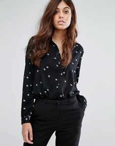 Длинная рубашка с принтом Vero Moda - Черный