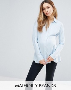 Рубашка из мягкой на ощупь ткани Isabella Oliver - Синий