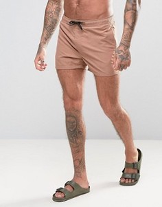 Короткие шорты для плавания табачного цвета ASOS - Коричневый