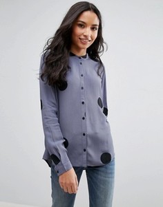 Рубашка в горошек Pieces Helen - Синий