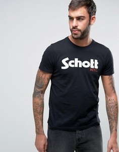 Черная футболка с логотипом Schott - Черный