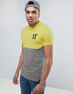 Желтая футболка с логотипом и вставкой 11 Degrees - Желтый