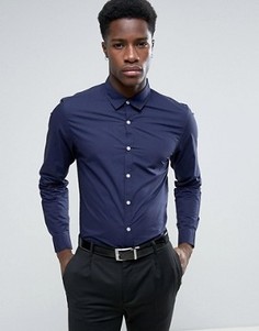 Темно-синяя рубашка классического кроя из поплина New Look - Темно-синий