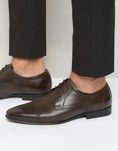 Коричневые оксфордские туфли со вставкой на носке Frank Wright - Коричневый
