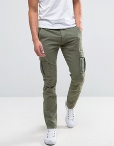 Узкие брюки-карго Selected Homme - Зеленый