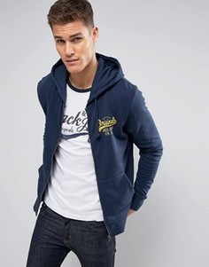 Свитшот на молнии Jack & Jones - Темно-синий